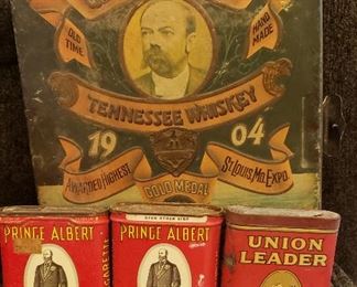 Prince Albert, Union Leader, Jack Daniels tins