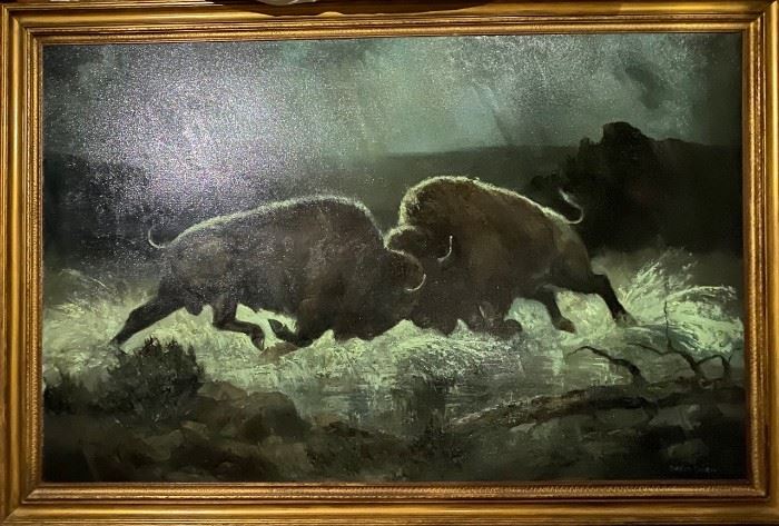 Charles Damrow  "Battle of the Bison"                                                    65" x  41.5"     $3750