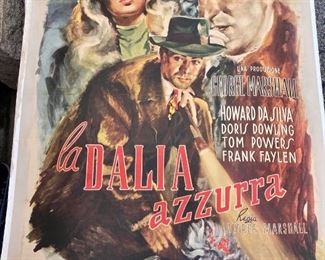 La Dalia Azzurra One Sheet                                                                  Benito Medalia Intl' Movie Posters                                                $4500