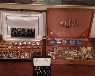 Vintage cufflinks, tie tacks and tuxedo studs.