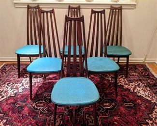 Set/6 teak side chairs, made by Hill Manufacturing Co., Garnersville, NY.