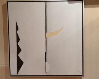 Vintage original oil on canvas, by Israeli artist Shlomo Cassos (1934-) "Reflection Sur Monsard".