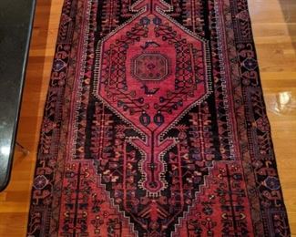 Vintage hand-woven Persian Kurdish Bijar gallery runner, 100% wool face, measures 4' 5" x 9' 6".