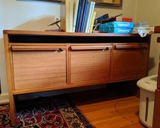 Vintage three-drawer hanging file credenza.
