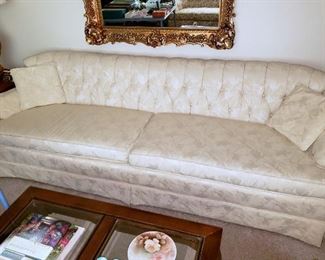 #7 - Vintage Ivory Upholstered Sofa