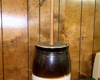 #21 - Antique Stoneware Butter Churn
