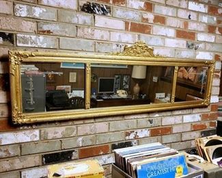 #25 - Antique Etched 3-Panel Gilt Mirror