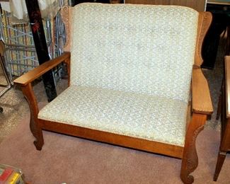 #48 - Antique Oak Settee