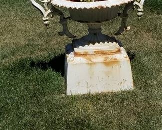 Cast iron urn and base