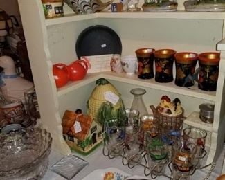 Corner cabinet, Venetian glass fish, Russian 