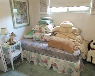 Twin bed/mattress and bedding (twin and king)