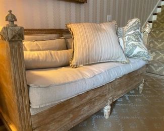 White Loveseat with Pillows