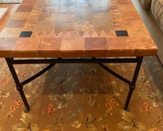 Multi Colored Coffee Table and Floral Area Rug