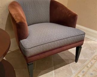Blue/Brown velvet Armchair