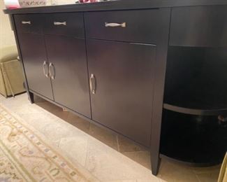 Large Dark Brown Wood Side Table