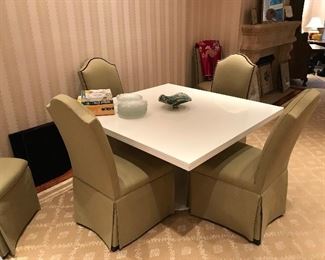 Large 6' diameter polished Dining Table with pedestal base