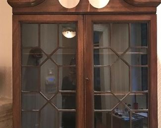 Antique Chippendale serpentine front secretary desk with a hutch, excellent condition