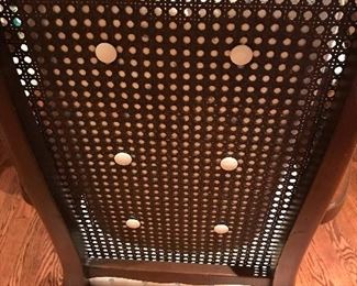 Harden Chocolate Brown Dining Antique Table and 4 Antique Cane Dining Chairs