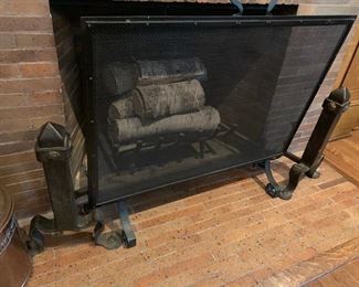 1. Wrought Iron Fireplace Screen (36" x 34")
2. Wrought Iron Andirons (22" x 14")