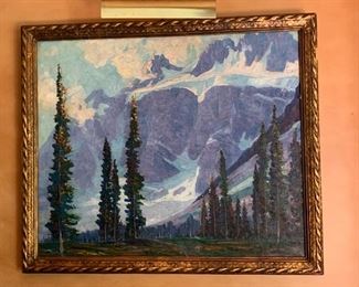 18. Mountain Scene, Oil on Canvas, Signed, (35" x 29")