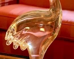 35. Steuben Crystal Ostrich (17") w/ Egg