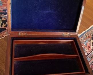 19. English Oak Antique Silver Box on Stand, 19th Century, 2 pc (16" x 11" x 20")
