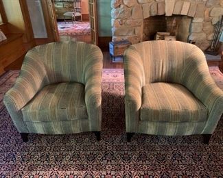 42. Pair of Donghia Upholstered Tub Chairs (32" x 36" x 32")