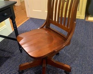 92. Wooden Desk Chair (19" x 16" x 36")