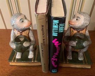 Pair of Porcelain Monkey Book Ends (9")