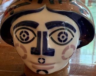 266. Sargadelos Ceramic Face Vase (7" x 7")