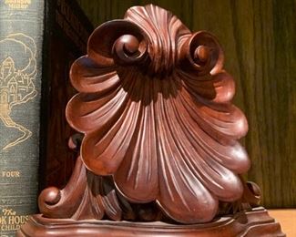282. Pair of Carved Seashell Bookends (9" x 12")