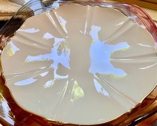 354. Lenox Scalloped & Gold Edged Serving Plate (13")