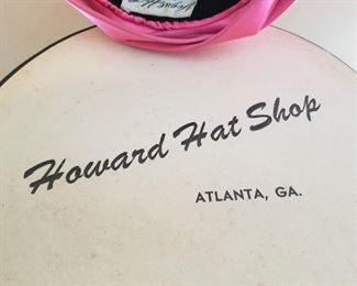 Vintage woman hat from Howard Hat Shop Atlanta Ga.