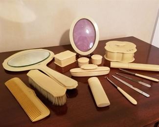 Ivory Du Barry Py-Ra-Lin Vanity Set