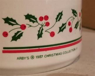Arby's 1987 Christmas Collection Mugs