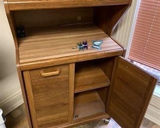 3- kitchen Formica cabinet on casters $68