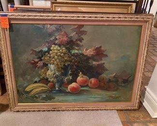 10- Oil painting French still Life 36” x 28”		$190
