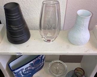 Orrefors vase, Royal Copenhagen and other nice collectibles