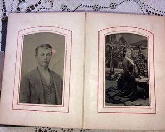 old photo album with approx 40 photos from around 1900
