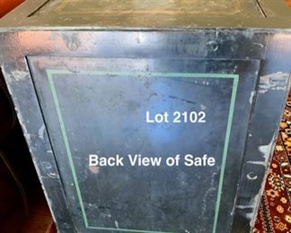 Lot 2102 $500.00 Hall's Safe and Lock Co. Back view. This item is VERY VERY HEAVY. We will NOT be moving it for you.