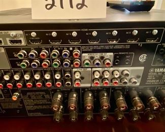 Lot 2112 $250.00 Yamaha Aventage RX-A1030. View of Back Panel. 9 HDMI Connections.