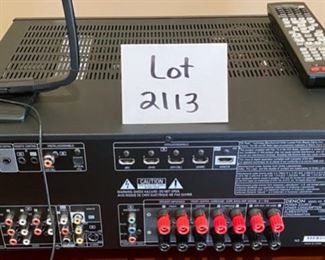 Lot 2113 $195.00 Denon AVR-1911 7.1 3D Pass-through Surround AV Receiver w/ Remote Control. View of the Back Panel.