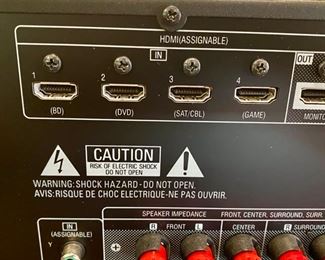 Lot 2113 $195.00 Denon AVR-1911 7.1 3D Pass-through Surround AV Receiver w/ Remote Control, 4 HDMI In and 1 HDMI out.