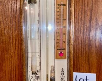 Lot 2116 $125.00 Antique Admiral Fitzroy's Barometer 1800's wood case with glass front, nice condition 41.5"H x 10.5" W. This is another piece that try as we might, could not get a decent photo, because of flash glare. The graphics have such fun vintage appeal - really, this will go with any decor! Buy it now!!!