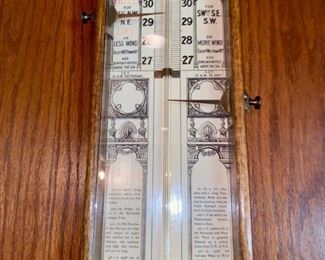 Lot 2116 $125.00 Antique Admiral Fitzroy's Barometer 1800's wood case with glass front, nice condition 41.5"H x 10.5" W. This is another piece that try as we might, could not get a decent photo, because of flash glare. The graphics have such fun vintage appeal - really, this will go with any decor! Buy it now!!!