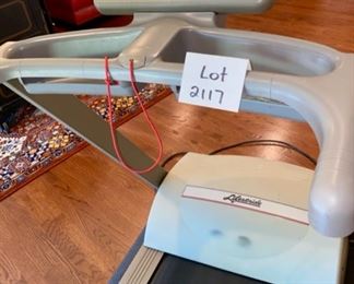 Lot 2117 $200.00 Life Fitness Treadmill - Model TR-5500 9343, 120 VAC, 60hz 12 amps, 7 black pad cushion. We will not be moving this for you!