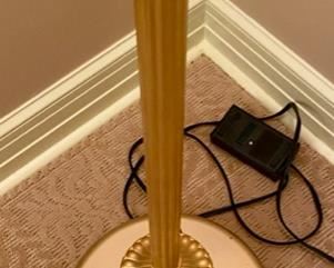 Lot 2124 $175.00 Gold tone, gorgeous torchiere floor lamp.