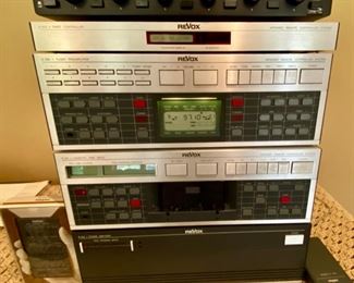 Lot 2156 $3000.00. WOW! Extremely Rare Vintage Complete Studer ReVox Sound System, infrared controlled Includes: B242 - Power Amplifier
B215 - Cassette Deck
B286 - Tuner/Preamplifier
B203 - Timer controller
B205 - Remote Control
B202 - IR Receiver. Studer ReVox has been an electronics pioneer since 1948 when Willi Studer opens his factory for Electronic Equipment in Herisau, Switzerland. Studer launched their first Reel-Reel Tape Recorder in 1951 the T26.