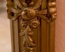 Lot 2130 $450.00. Very Nice French Trumeau Mirror with Foliate garland and bow crest, with the upper housing depicting a mother with children. 4'7.5" H x 14" W Online this beauty sold for $750.00. Yours today for $225.00 and it'll be the best $225 you ever spent in your ife. Truly unique, doesn't take a lot of wall space. Take another look!