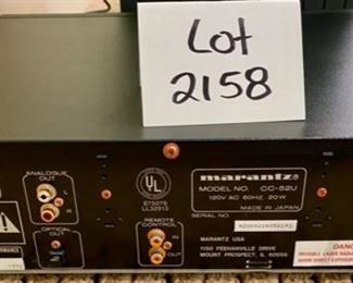 Lot 2158, $120.00 Marantz Digital Compact Disc Changer CC-52. Back Panel View